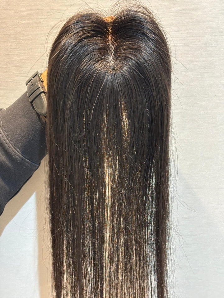 Hair Topper for Postpartum Hair Loss | Silk Base | Natural Black | Straight | Remy Hair India