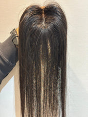 Hair Topper for Postpartum Hair Loss | Silk Base | Natural Black | Straight | Remy Hair India