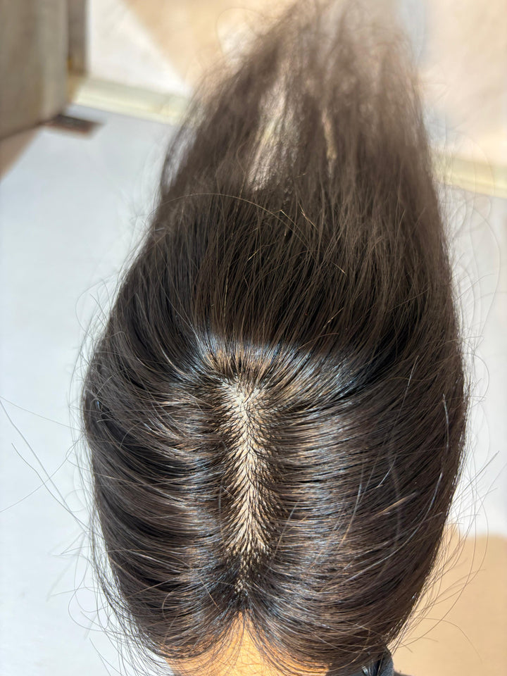 Hair Topper for Volume & Thin Hair | Silk Base | Natural Black | Straight | Remy Hair India